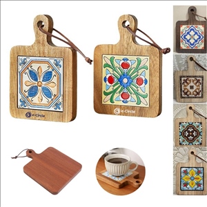 Natural Wood Tiles Pot Mat